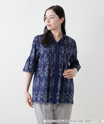 ＜Leilian plus house (Women/大きいサイズ)＞フラワー刺繍ブラウス【Ｌｅｉｌｉａｎ　ＷＨＩＴＥ　ＬＡＢＥＬ】