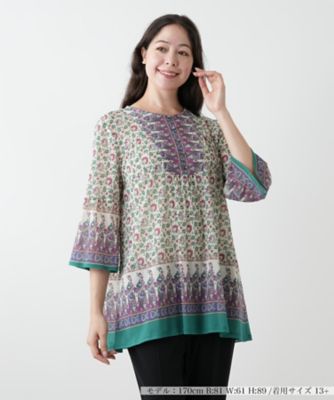 ＜Leilian plus house (Women/大きいサイズ)＞プリントブラウス【Ｌｅｉｌｉａｎ　ＷＨＩＴＥ　ＬＡＢＥＬ】