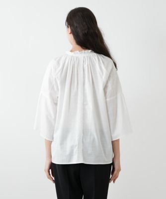 刺繍フレアスリーブブラウス【Ｌｅｉｌｉａｎ　ＷＨＩＴＥ　ＬＡＢＥＬ】