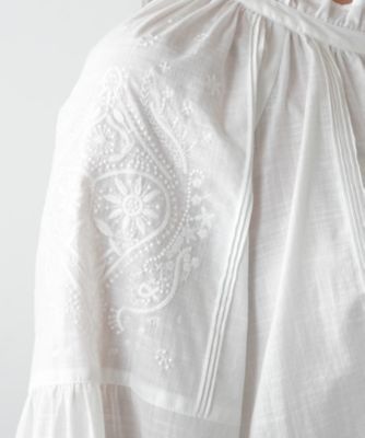 刺繍フレアスリーブブラウス【Ｌｅｉｌｉａｎ　ＷＨＩＴＥ　ＬＡＢＥＬ】