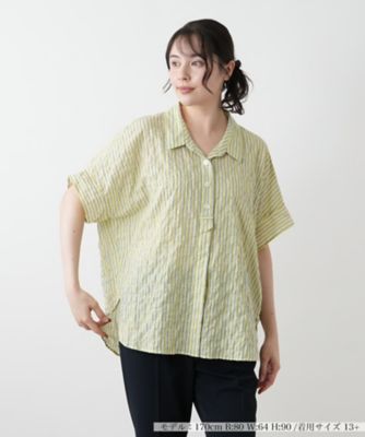 ストライプブラウス【Leilian WHITE LABEL