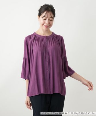 ＜Leilian plus house (Women/大きいサイズ)＞フレアブラウス【Ｌｅｉｌｉａｎ　ＷＨＩＴＥ　ＬＡＢＥＬ】