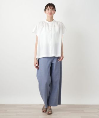 極美品✨2023 完売品 レリアン ギャザーバンドカラーブラウス ラベンダー 極美品✨2023 完売品 レリアン ギャザーバンドカラーブラウス