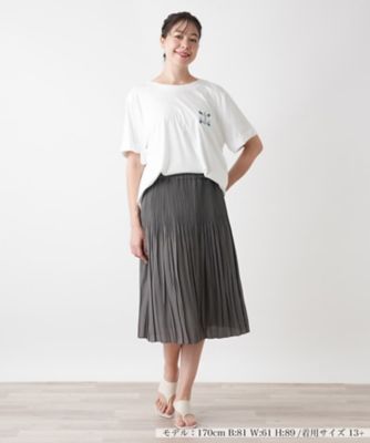 刺繍クルーネックカットソー【Leilian WHITE