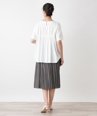 刺繍クルーネックカットソー【Leilian WHITE