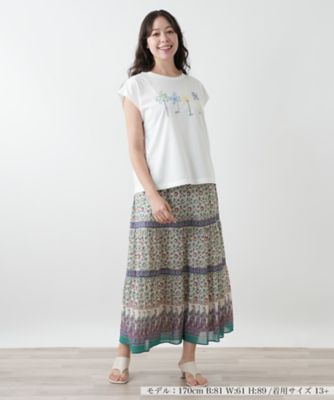 プリントロングスカート【Leilian WHITE LABEL