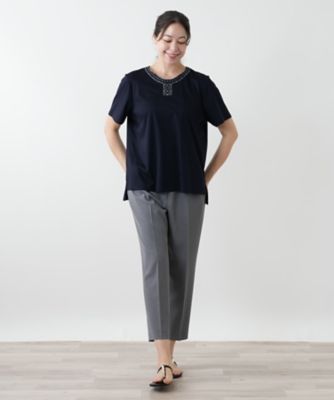 刺繍カットソー【Leilian WHITE LABEL