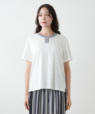 刺繍カットソー【Leilian WHITE LABEL