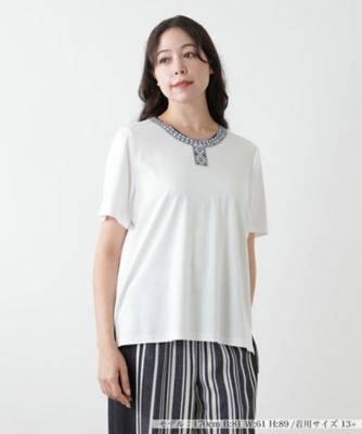 刺繍カットソー【Leilian WHITE LABEL
