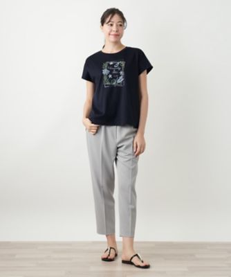 Leilian / レリアン 刺繍フレンチスリーブブラウス 刺繍フレンチスリーブカットソー【Leilian WHITE LABEL