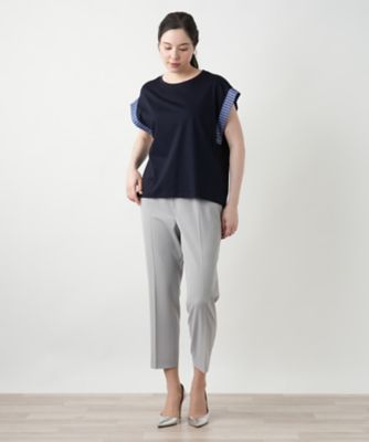 ストライプ切替カットソー【Ｌｅｉｌｉａｎ　ＷＨＩＴＥ　ＬＡＢＥＬ】