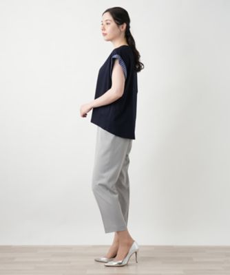 ストライプ切替カットソー【Ｌｅｉｌｉａｎ　ＷＨＩＴＥ　ＬＡＢＥＬ】