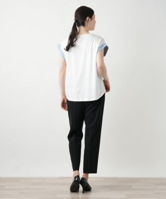 ストライプ切替カットソー【Ｌｅｉｌｉａｎ　ＷＨＩＴＥ　ＬＡＢＥＬ】