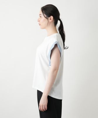 ストライプ切替カットソー【Ｌｅｉｌｉａｎ　ＷＨＩＴＥ　ＬＡＢＥＬ】