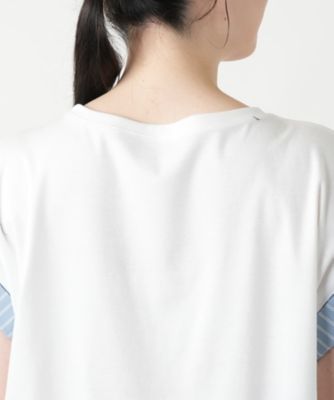ストライプ切替カットソー【Ｌｅｉｌｉａｎ　ＷＨＩＴＥ　ＬＡＢＥＬ】