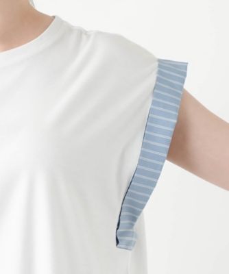 ストライプ切替カットソー【Ｌｅｉｌｉａｎ　ＷＨＩＴＥ　ＬＡＢＥＬ】