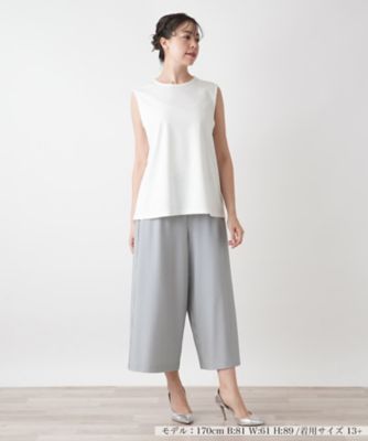 超激安 刺繍ノースリーブカットソー【Leilian WHITE トップス