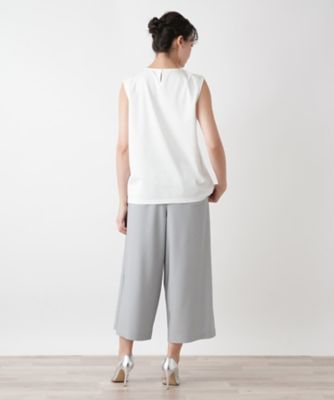 新品 レディース 婦人服 刺繍入りノースリーブ フリーサイズ 店舗人気】刺繍ノースリーブカットソー【Leilian