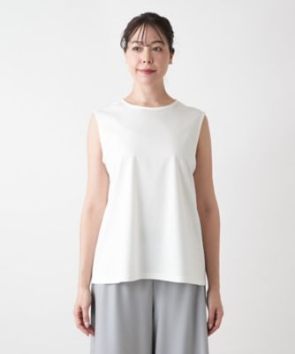 刺繍ノースリーブカットソー【Leilian WHITE