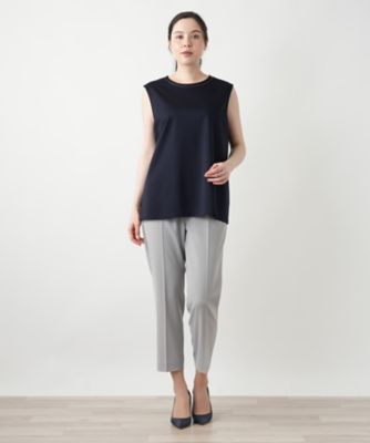 店舗人気】刺繍ノースリーブカットソー【Leilian