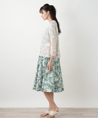 かぎ編みＶネックカーディガン【Ｌｅｉｌｉａｎ　ＷＨＩＴＥ　ＬＡＢＥＬ】