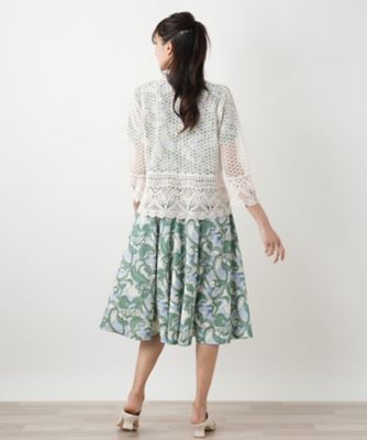 かぎ編みＶネックカーディガン【Ｌｅｉｌｉａｎ　ＷＨＩＴＥ　ＬＡＢＥＬ】