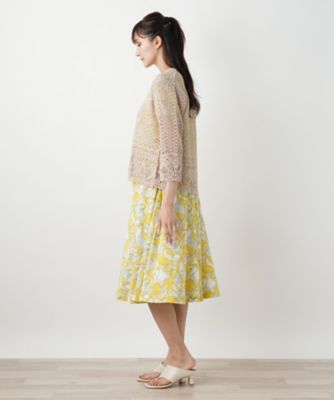 かぎ編みＶネックカーディガン【Ｌｅｉｌｉａｎ　ＷＨＩＴＥ　ＬＡＢＥＬ】