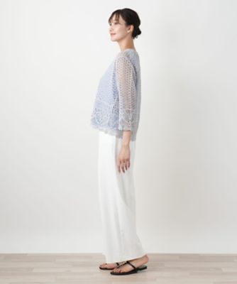 かぎ編みＶネックカーディガン【Ｌｅｉｌｉａｎ　ＷＨＩＴＥ　ＬＡＢＥＬ】