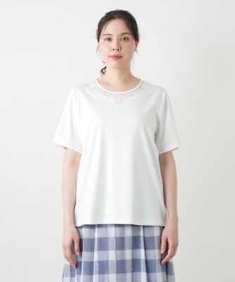 刺繍クルーネックカットソー【Ｌｅｉｌｉａｎ　ＷＨＩＴＥ　ＬＡＢＥＬ】