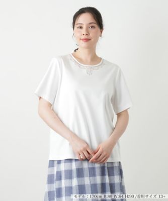 刺繍クルーネックカットソー【Ｌｅｉｌｉａｎ　ＷＨＩＴＥ　ＬＡＢＥＬ】
