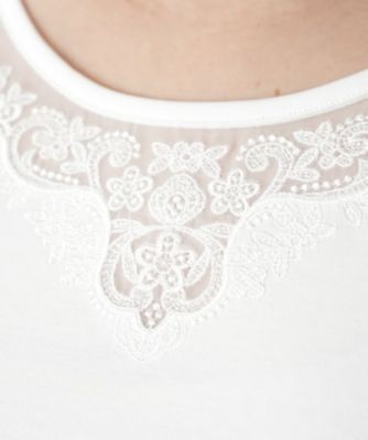 刺繍クルーネックカットソー【Ｌｅｉｌｉａｎ　ＷＨＩＴＥ　ＬＡＢＥＬ】