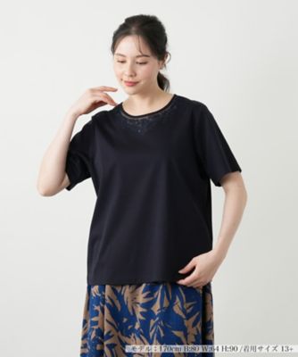 刺繍クルーネックカットソー【Ｌｅｉｌｉａｎ　ＷＨＩＴＥ　ＬＡＢＥＬ】