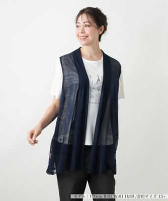 ＜Leilian plus house (Women/大きいサイズ)＞シアーフレアベスト【Ｌｅｉｌｉａｎ　ＷＨＩＴＥ　ＬＡＢＥＬ】