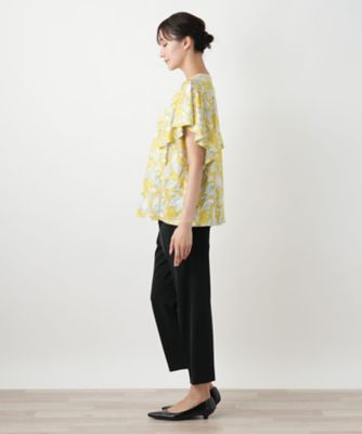 【店舗人気】プリントフレアスリーブカットソー【Ｌｅｉｌｉａｎ　ＷＨＩＴＥ　ＬＡＢＥＬ】