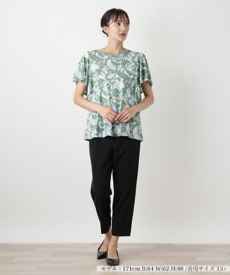 【店舗人気】プリントフレアスリーブカットソー【Ｌｅｉｌｉａｎ　ＷＨＩＴＥ　ＬＡＢＥＬ】