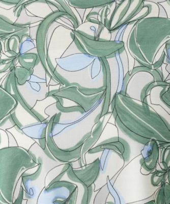 【店舗人気】プリントフレアスリーブカットソー【Ｌｅｉｌｉａｎ　ＷＨＩＴＥ　ＬＡＢＥＬ】