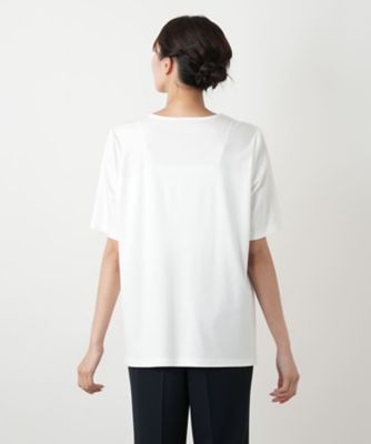 ペイズリー柄プリントカットソー【Leilian WHITE