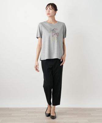 リボンモチーフプリントＴシャツ【Ｌｅｉｌｉａｎ　ＷＨＩＴＥ　ＬＡＢＥＬ】