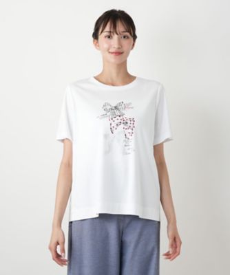 リボンモチーフプリントＴシャツ【Ｌｅｉｌｉａｎ　ＷＨＩＴＥ　ＬＡＢＥＬ】