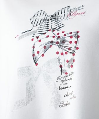 リボンモチーフプリントＴシャツ【Ｌｅｉｌｉａｎ　ＷＨＩＴＥ　ＬＡＢＥＬ】