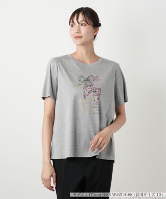 リボンモチーフプリントＴシャツ【Ｌｅｉｌｉａｎ　ＷＨＩＴＥ　ＬＡＢＥＬ】