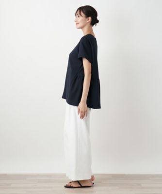 バックギャザー切替カットソー【Ｌｅｉｌｉａｎ　ＷＨＩＴＥ　ＬＡＢＥＬ】