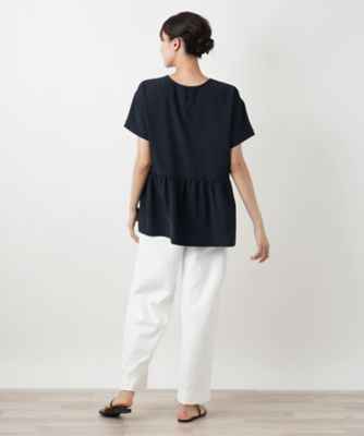 バックギャザー切替カットソー【Ｌｅｉｌｉａｎ　ＷＨＩＴＥ　ＬＡＢＥＬ】