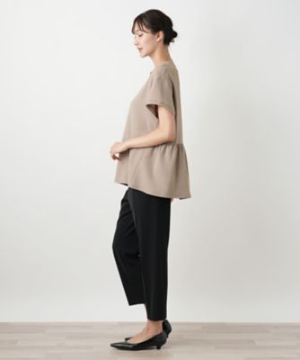 バックギャザー切替カットソー【Ｌｅｉｌｉａｎ　ＷＨＩＴＥ　ＬＡＢＥＬ】