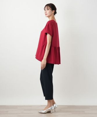 バックギャザー切替カットソー【Ｌｅｉｌｉａｎ　ＷＨＩＴＥ　ＬＡＢＥＬ】