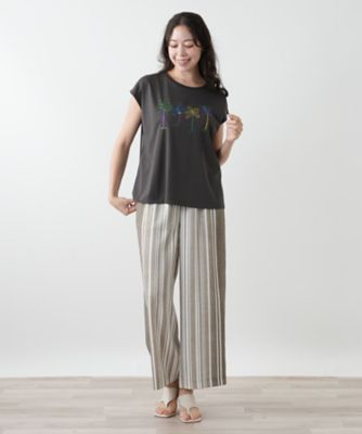 刺繍フレンチスリーブTシャツ【Leilian WHITE