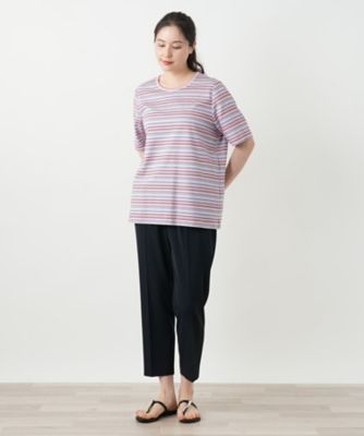 幾何学ボーダーカットソー【Ｌｅｉｌｉａｎ　ＷＨＩＴＥ　ＬＡＢＥＬ】