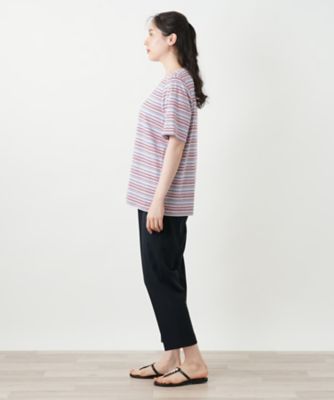 幾何学ボーダーカットソー【Ｌｅｉｌｉａｎ　ＷＨＩＴＥ　ＬＡＢＥＬ】