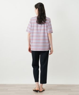 幾何学ボーダーカットソー【Ｌｅｉｌｉａｎ　ＷＨＩＴＥ　ＬＡＢＥＬ】