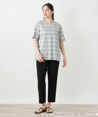 幾何学ボーダーカットソー【Ｌｅｉｌｉａｎ　ＷＨＩＴＥ　ＬＡＢＥＬ】